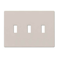 Hubbell 3-Gang Light Almond Single Toggle Screwless Midsize Wall Plate NPS3LAZ