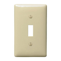 Hubbell  Ivory NPJ1I 1-Gang Mid-Size Toggle Switch Nylon Wallplate Cover