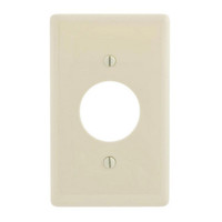 Hubbell Lt Almond UNBREAKABLE 1.40" Dia. Receptacle Wallplate Mid-Size Outlet Cover 1-Gang Single Outlet Cover NPJ7LAZ