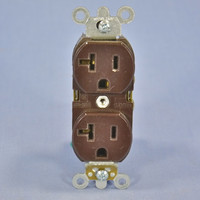 Leviton Brown INDUSTRIAL Receptacle SLIM Body Duplex Outlet NEMA 5-20R 20A 5362-S Bulk