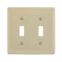 Hubbell Ivory 2-Gang Toggle Switch Cover Wall Plate Switchplate Plastic WP2I