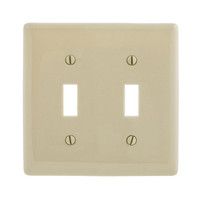 Hubbell Ivory 2-Gang Toggle Switch Cover Wall Plate Switchplate Plastic WP2I
