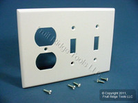 Leviton White 3G MIDWAY Receptacle Outlet Cover Plate Switch Wallplate 80521-W