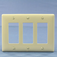 Hubbell Lt Almond 3-Gang UNBREAKABLE Decorator/Rocker Switch Cover Mid-Size GFCI Wallplate NPJ263LA
