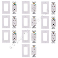 10 Eaton White Hospital Grade SelfTesting GFCI Outlet Duplex Receptacles SGFH20W