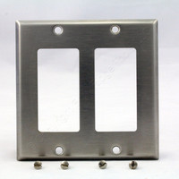 Eagle Type 430 Stainless Steel 2-Gang Standard GFCI GFI Cover Wallplate 97402