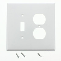 Eagle White JUMBO 2Gang Toggle Duplex Cover Oversized Thermoset Wallplate 2148W