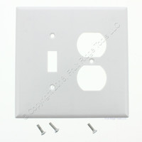 Eagle White JUMBO 2Gang Toggle Duplex Cover Oversized Thermoset Wallplate 2148W