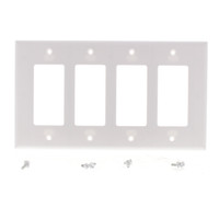 Eagle White Mid-Size Standard Grade Decorator GFCI 4-Gang Wallplate Cover GFI 2064W