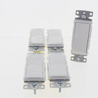 5 Hubbell White Decorator Rocker Wall Light Switches Single Pole 15A RSD115W