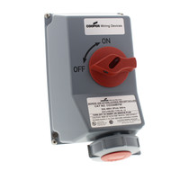 Cooper Gray Grounding Watertight Mechanical Pin & Sleeve Interlock 30A 480V 2-Pole 3-Wire 10HP CD330MI7W