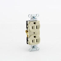 Hubbell Lt Almond Finder Groove Duplex Receptacle Outlet 5-15R 15A CRF15LA