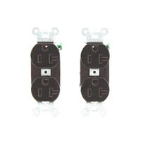 2 Hubbell Black Receptacle Outlets 20A 125V NO SCREWS NO AUTOGROUND CRO20BLKM1