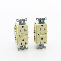 2 Hubbell Almond Self-Test GFCI Duplex Receptacle Outlets 20A GFRST20ALBULK 20A