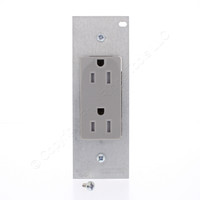 Hubbell SystemOne Gray Tamper Resistant Decorator Receptacle 15A PWFB10MPCR15GRY