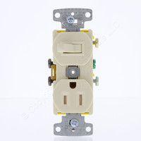 Hubbell Almond Switch/Receptacle Single Pole Tamper Resistant 15A RC108ALTR