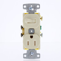 Hubbell Almond Switch/Receptacle Single Pole Tamper Resistant 15A RC108ALTR