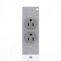 Hubbell SystemOne Gray Duplex Receptacle 5-15R 2P3W 15A 125V PWFB10MPCR15GRY