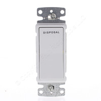 Hubbell White "DISPOSAL" Switch Decorator Rocker 15A Single Pole Bulk RSD115DW