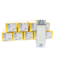 10 Hubbell 3-Way Almond Decorator Rocker Light Switches Spec Grade 15A DS315AL