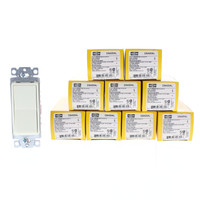 10 Hubbell 4-Way Almond Decorator Rocker Light Switches Spec Grade 20A DS420AL