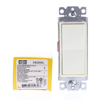 Hubbell Double Pole Almond Decorator Rocker Light Switch 20A Spec Grade DS220AL