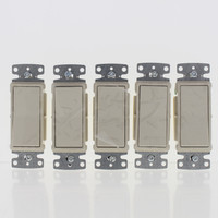 5 Hubbell Lt Almond Decorator Rocker Wall Light Switches Single Pole 15A RSD115LA