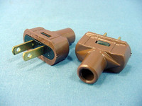 2 Do It Best Brown Straight Blade Easy Grip Plugs NEMA 1-15 Non-Polarized 15A 125V 520396