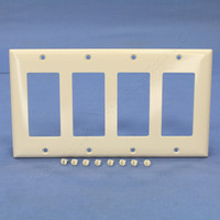 Pass and Seymour Light Almond Standard Size 4-Gang Decorator Thermoset Wallplate Plastic Cover SP264-LA