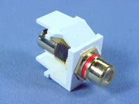 Leviton White Leviton Quickport RCA Video Gold Barrel Jack with Red Stripe 40830-BWR