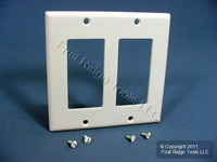 Leviton White Standard 2-Gang Decora Plastic Wallplate Cover GFI GFCI 80409-W