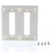 Pass and Seymour Legrand 2-Gang 6-Port Off White Network Faceplate Dual ID Window PSF62-OW