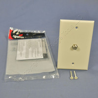 New Cooper Light Almond Coaxial Cable Wall Plate Video Jack F-Type CATV 1172LA