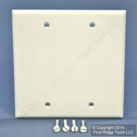 Leviton White 2-Gang Blank Unbreakable Wallplate Box Mount Nylon Cover 80725-W