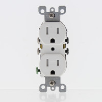 Leviton White SCRATCHED Damaged Tamper Weather Resistant Duplex Receptacle Outlet Straight Blade 5-15 15A Bulk W5320-T0W