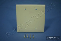 Leviton Almond Midway 2-Gang Blank Box Mount Unbreakable Wallplate Cover PJ23-A
