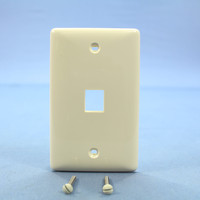 Hubbell Light Almond 1-Gang Snap Fit Flush Mount Standard Multimedia 1-Port Wallplate Cover Housing NSP11LA