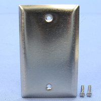 Pass and Seymour 1-Gang NON-MAGNETIC Type 302 Stainless Steel BLANK Cover Wallplate Box Mount SS13