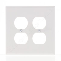 Eaton White Mid-Size 2-Gang UNBREAKABLE Receptacle Wallplate Outlet Cover PJ82W