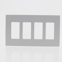 P&S Radiant White Decorator SCREWLESS 4-Gang Wallplate GFCI Cover RWP264W