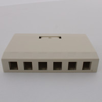 Hubbell "Office White" 6-Port Data Keystone Housing Surface Mount Box ISB6OW