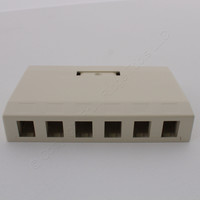 Hubbell "Office White" 6-Port Data Keystone Housing Surface Mount Box ISB6OW