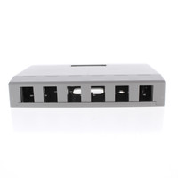 Hubbell Gray 6-Port Data Voice Media Keystone Housing Surface Mount Box ISB6GY