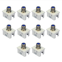 10 P&S White F-Type Recessed Self-Terminating Coax Video Cable Smooth Jacks SFF
