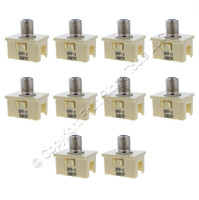 10 P&S Ivory F-Type Recessed Self-Terminating Coax Video Cable Smooth Jacks SFF