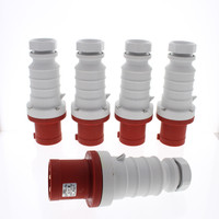 5 New Hubbell Red Pin & Sleeve Male Plugs Splashproof IP44 3 Phase Y 60A 200-415V 4P5W IEC 309 C560P6S