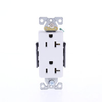 Eaton White Industrial Decorator Wing Receptacle Duplex Outlet 5-20R 20A 6362W