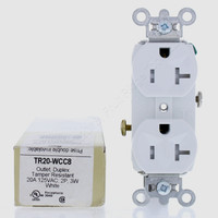 Pass & Seymour White Straight Blade TAMPER RESISTANT Duplex Outlet Receptacle NEMA 5-20R 20A 125V TR20-WCC8