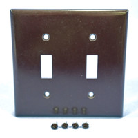 Cooper Brown Standard Size 2-Gang Toggle Switch Plastic Cover Wallplate 2139B