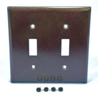 Cooper Brown Standard Size 2-Gang Toggle Switch Plastic Cover Wallplate 2139B